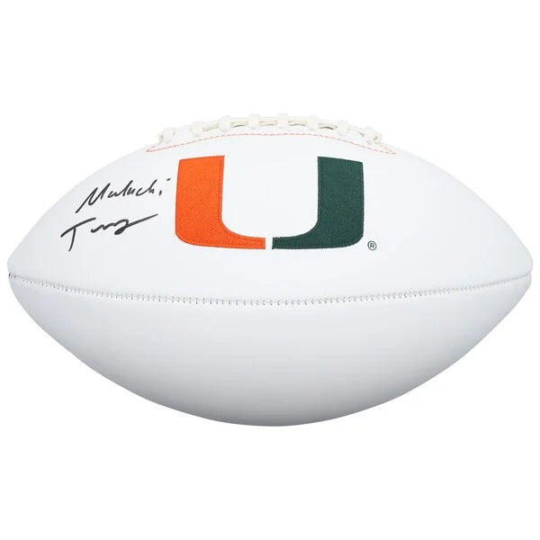 Malachi Toney Signed Miami Hurricanes White Panel Football | Authenticated