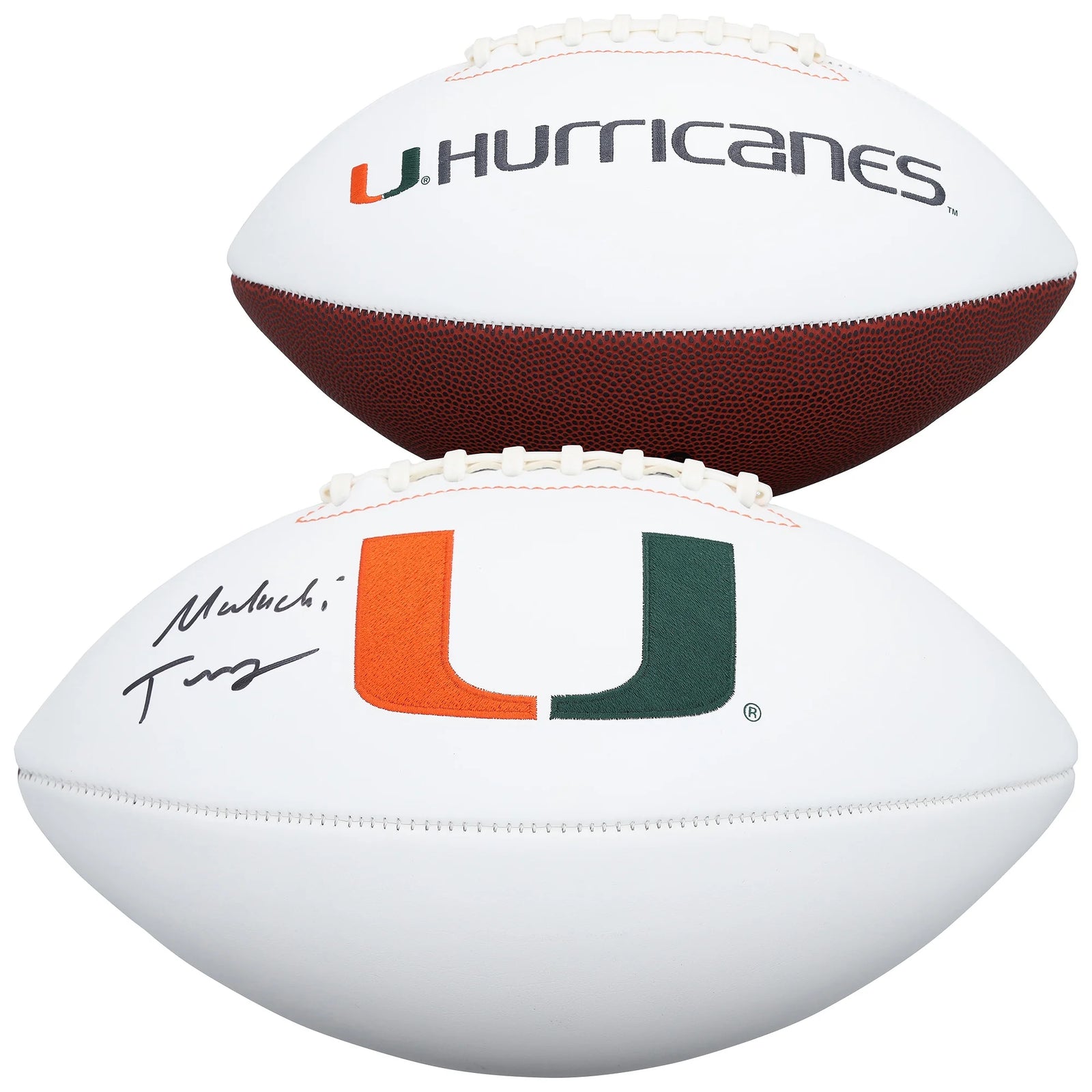 Malachi Toney Signed Miami Hurricanes White Panel Football | Authenticated