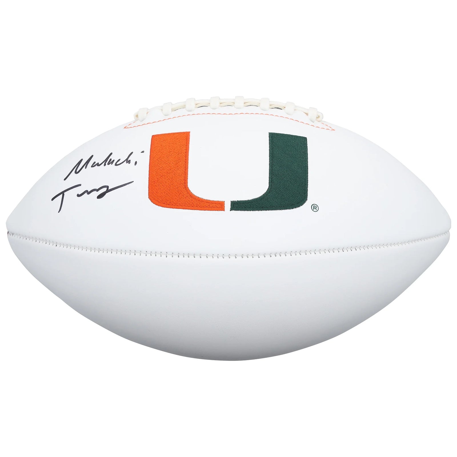 Malachi Toney Signed Miami Hurricanes White Panel Football | Authenticated