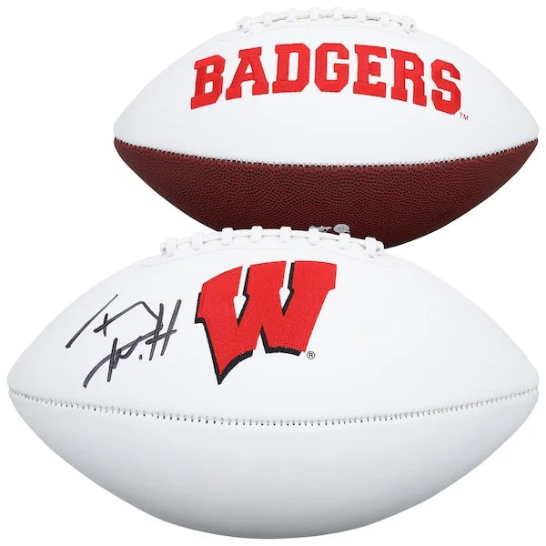 T.J. Watt Signed Wisconsin Badgers Football | White Panel