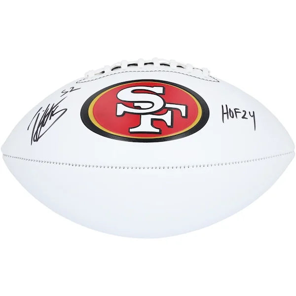Patrick Willis San Francisco 49ers Autographed Franklin White Panel Football with "HOF 24" Inscription - S