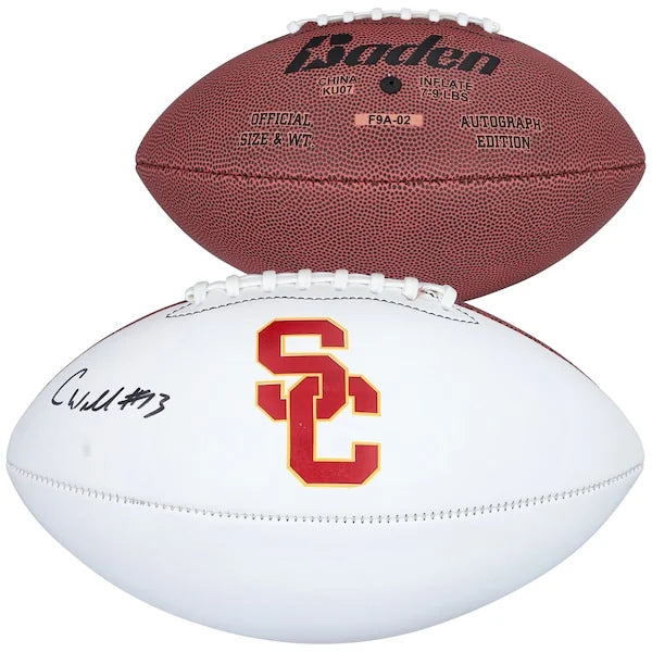 Caleb Williams Signed USC Trojans White Panel Football | Authenticated
