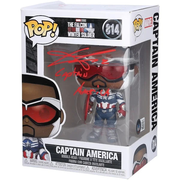 Anthony Mackie Signed Funko Pop Captain America #814 | The Falcon and The Winter Soldier