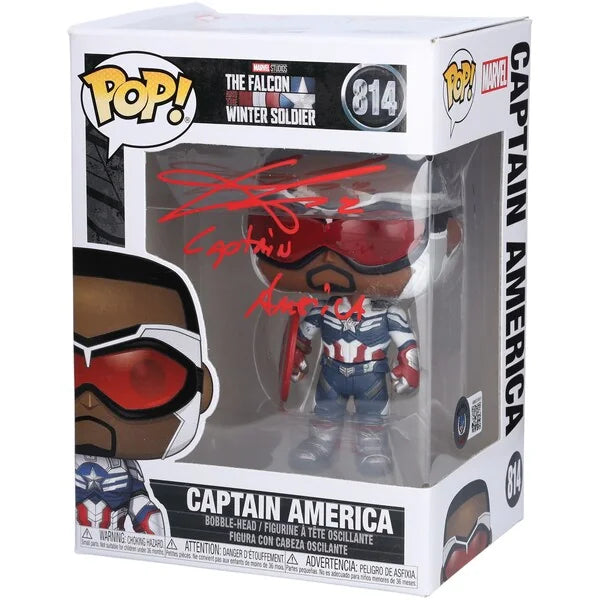 Anthony Mackie Signed Funko Pop Captain America #814 | The Falcon and The Winter Soldier