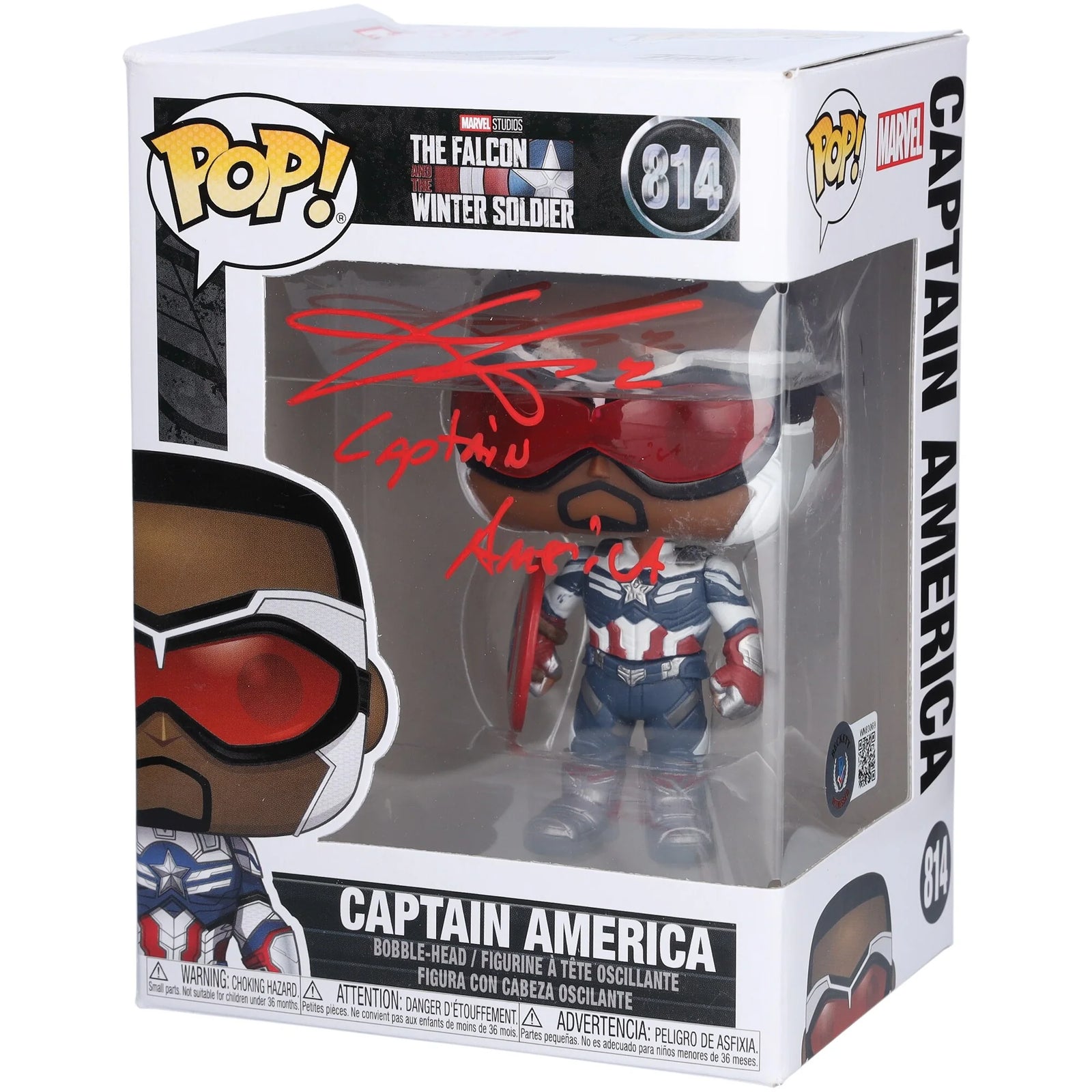 Anthony Mackie Signed Funko Pop Captain America #814 | The Falcon and The Winter Soldier
