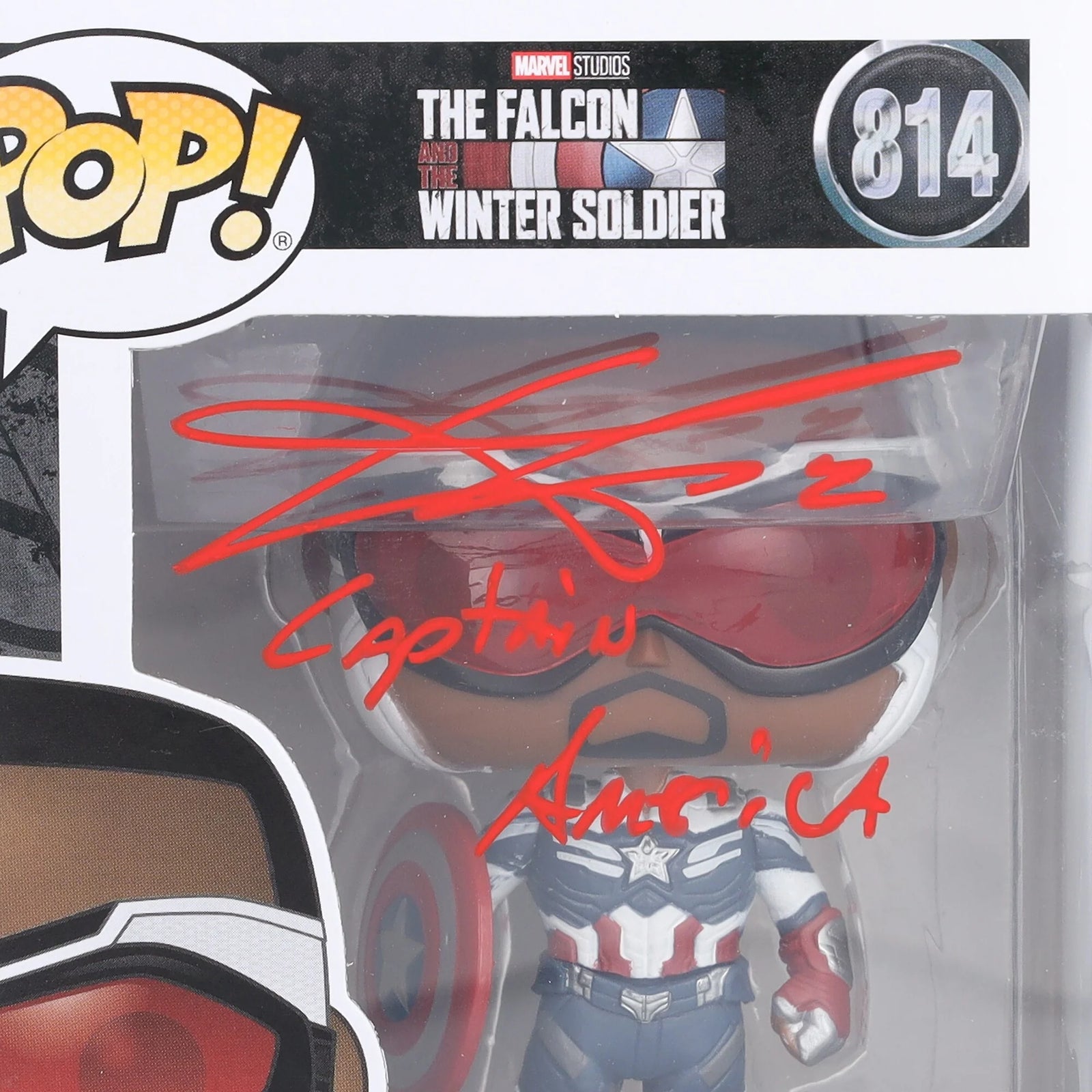 Anthony Mackie Signed Funko Pop Captain America #814 | The Falcon and The Winter Soldier