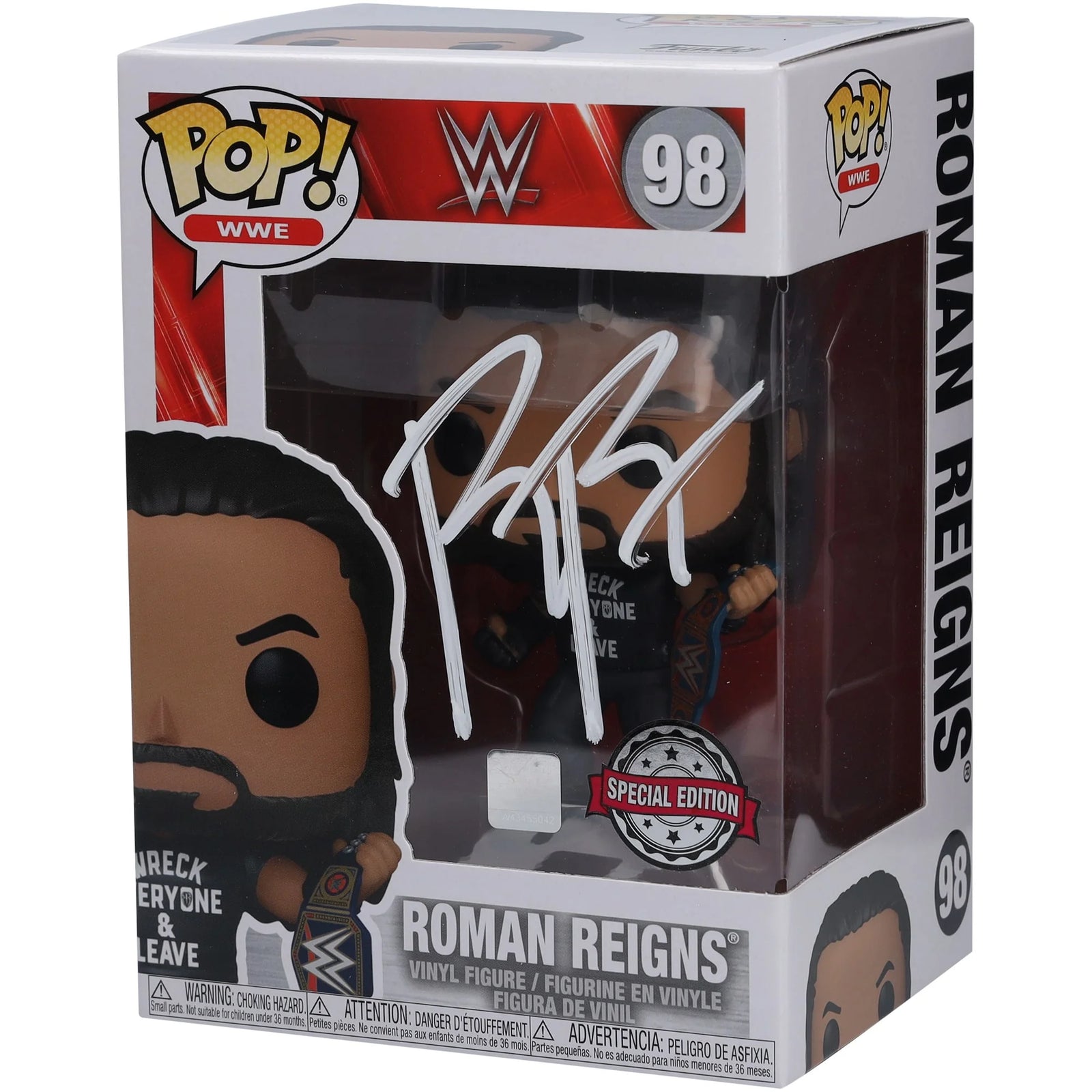 Roman Reigns Signed #98 Funko Pop Figurine | WWE