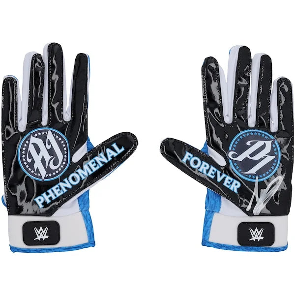 AJ Styles Signed Black and Blue WWE Replica Glove Set | Authenticated