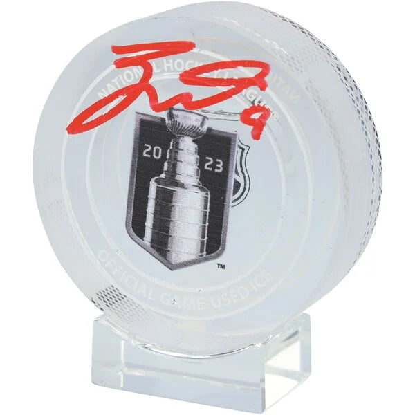 Jack Eichel Signed 2023 Stanley Cup Champions Crystal Puck | Vegas Golden Knights