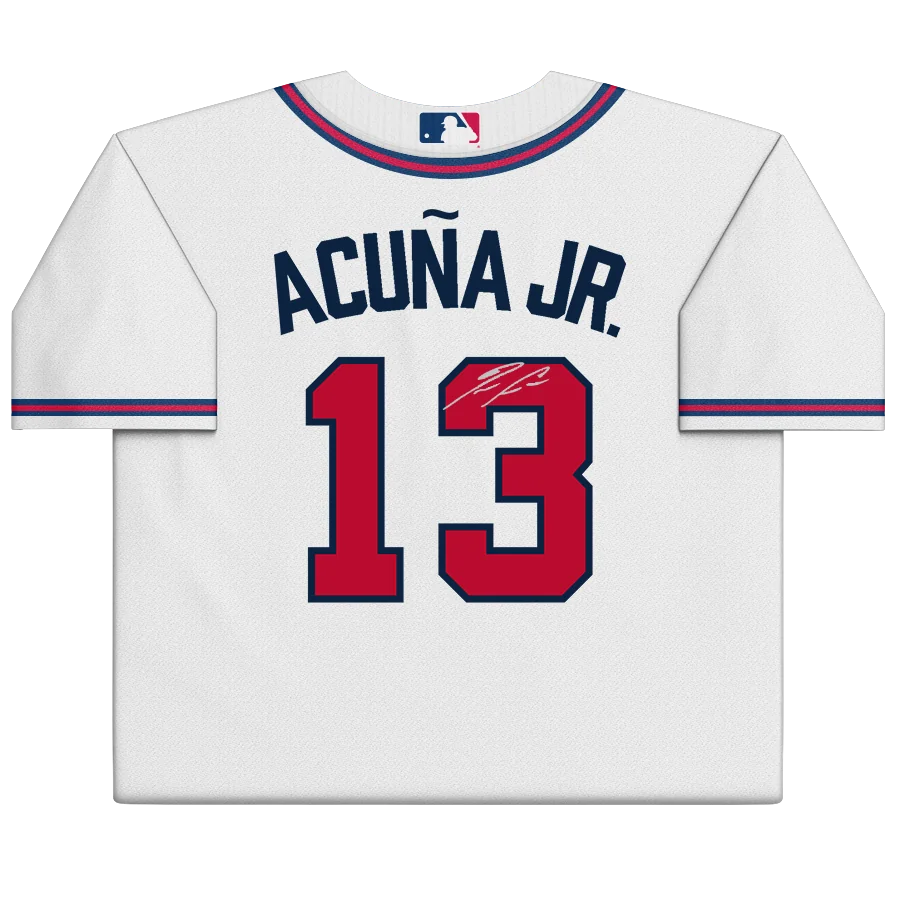 Ronald Acuna Jr. Signed Atlanta Braves Jersey | White Nike Replica | WJRSYAC0009