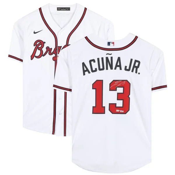 Ronald Acuna Jr. Signed Atlanta Braves Jersey | White Nike Replica | WJRSYAC0009