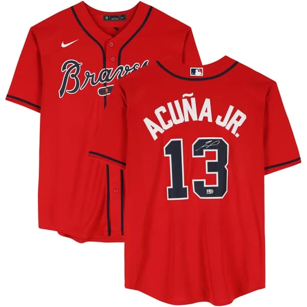 Ronald Acuna Jr. Signed Atlanta Braves Red Jersey | MLB Authenticated | WJRSYAC0018