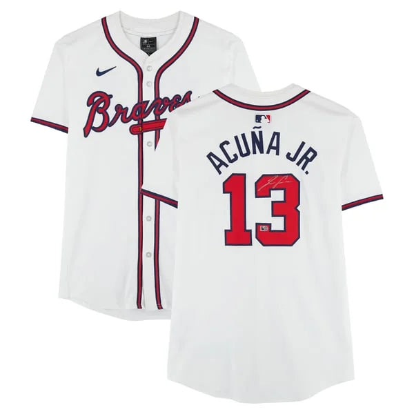 Ronald Acuña Jr. Signed Atlanta Braves White Nike Elite Jersey | MLB | WJRSYAC0032