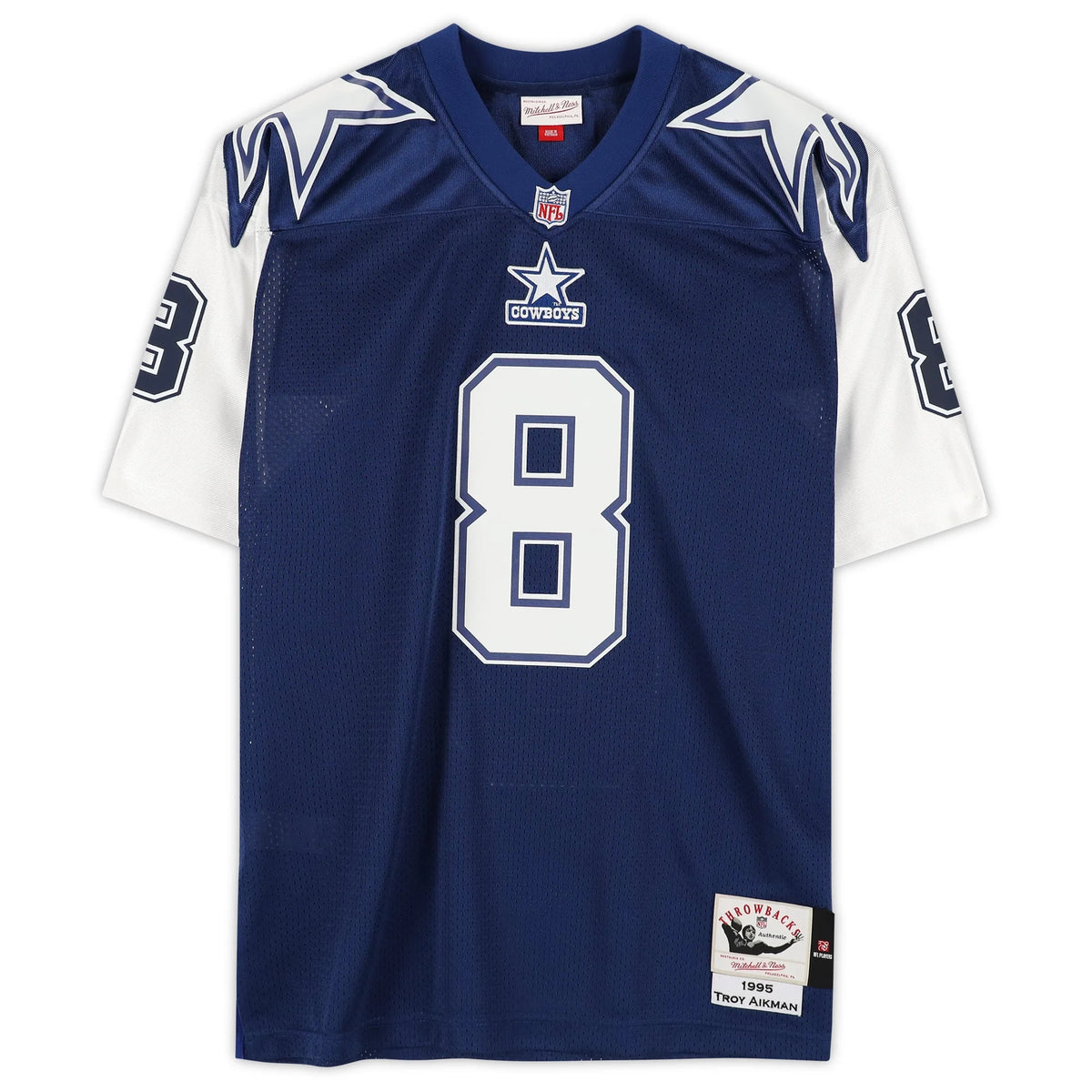 Troy Aikman Signed Dallas Cowboys 1995 Blue Alternate Jersey | Mitchell & | WJRSYAI0009