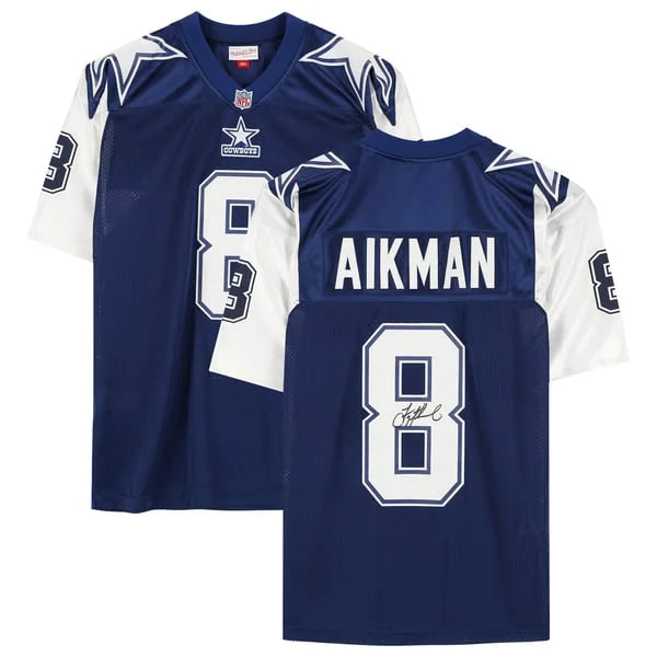 Troy Aikman Signed Dallas Cowboys 1995 Blue Alternate Jersey | Mitchell & | WJRSYAI0009