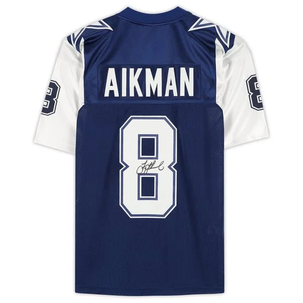 Troy Aikman Signed Dallas Cowboys 1995 Blue Alternate Jersey | Mitchell & | WJRSYAI0009