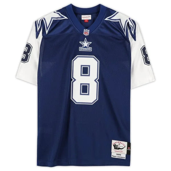Troy Aikman Signed Dallas Cowboys 1995 Blue Alternate Jersey | Mitchell & | WJRSYAI0009
