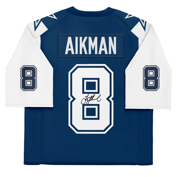 Troy Aikman Signed Dallas Cowboys 1995 Blue Alternate Jersey | Mitchell & | WJRSYAI0009
