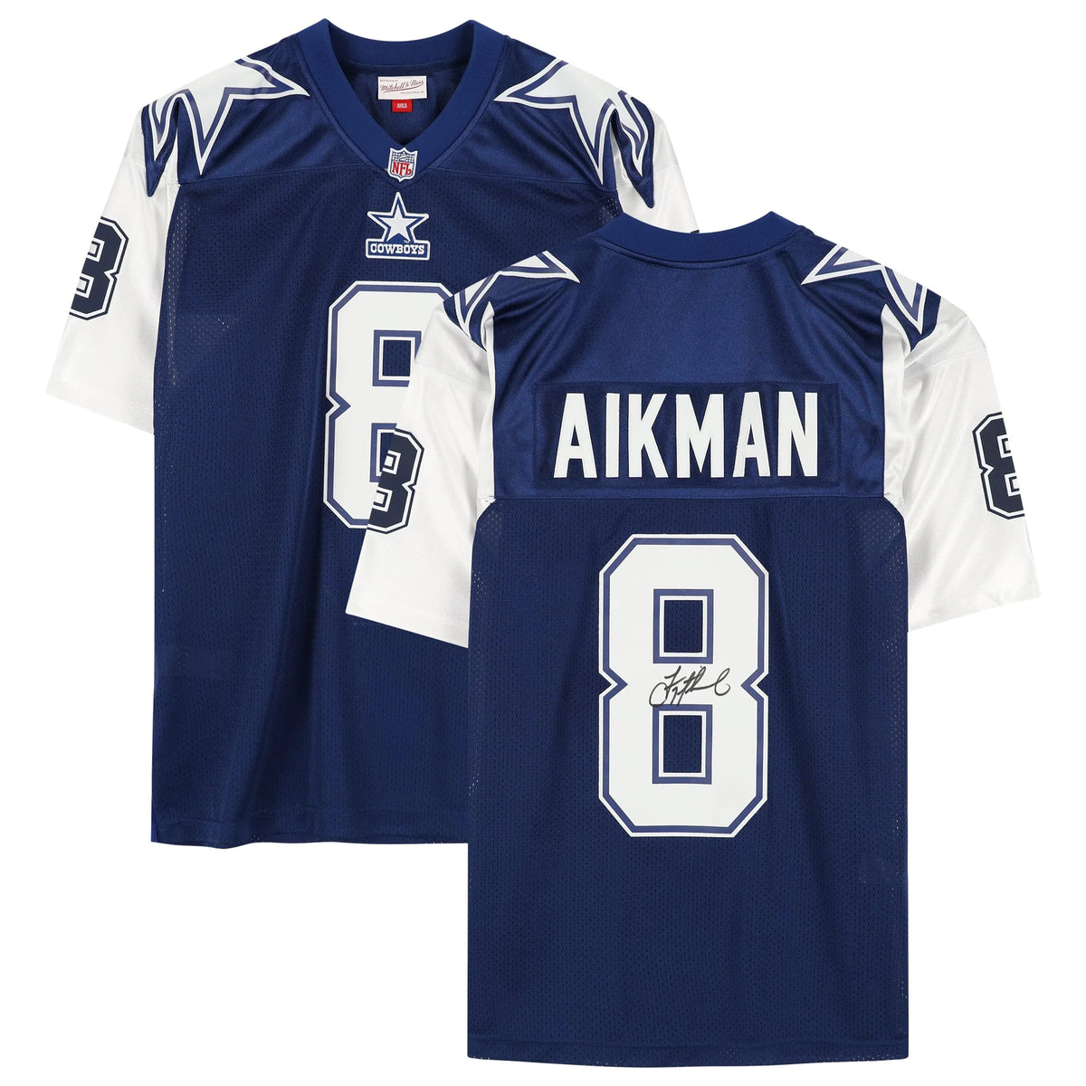 Troy Aikman Signed Dallas Cowboys 1995 Blue Alternate Jersey | Mitchell & | WJRSYAI0009
