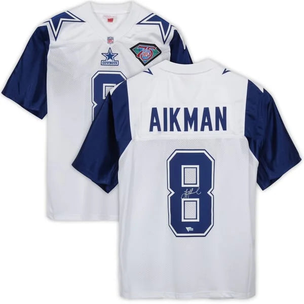 Troy Aikman Signed Dallas Cowboys White Jersey | Mitchell & Ness Authentic | WJRSYAI0011