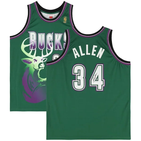 Ray Allen Signed Milwaukee Bucks Jersey | 1996-1997 Mitchell & Ness