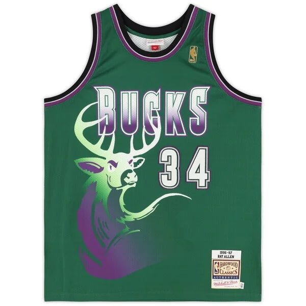 Ray Allen Signed Milwaukee Bucks Jersey | 1996-1997 Mitchell & Ness
