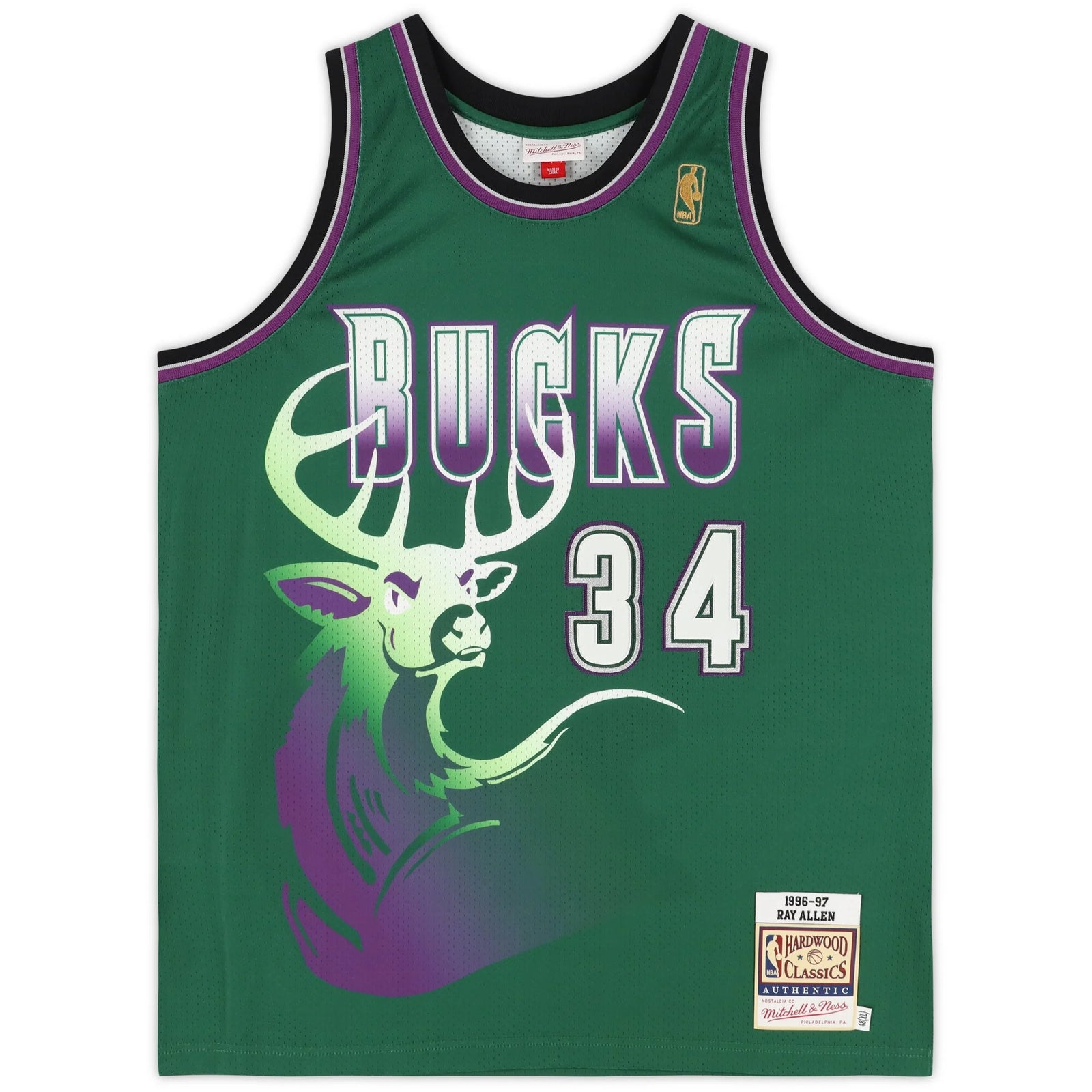 Ray Allen Signed Milwaukee Bucks Jersey | 1996-1997 Mitchell & Ness