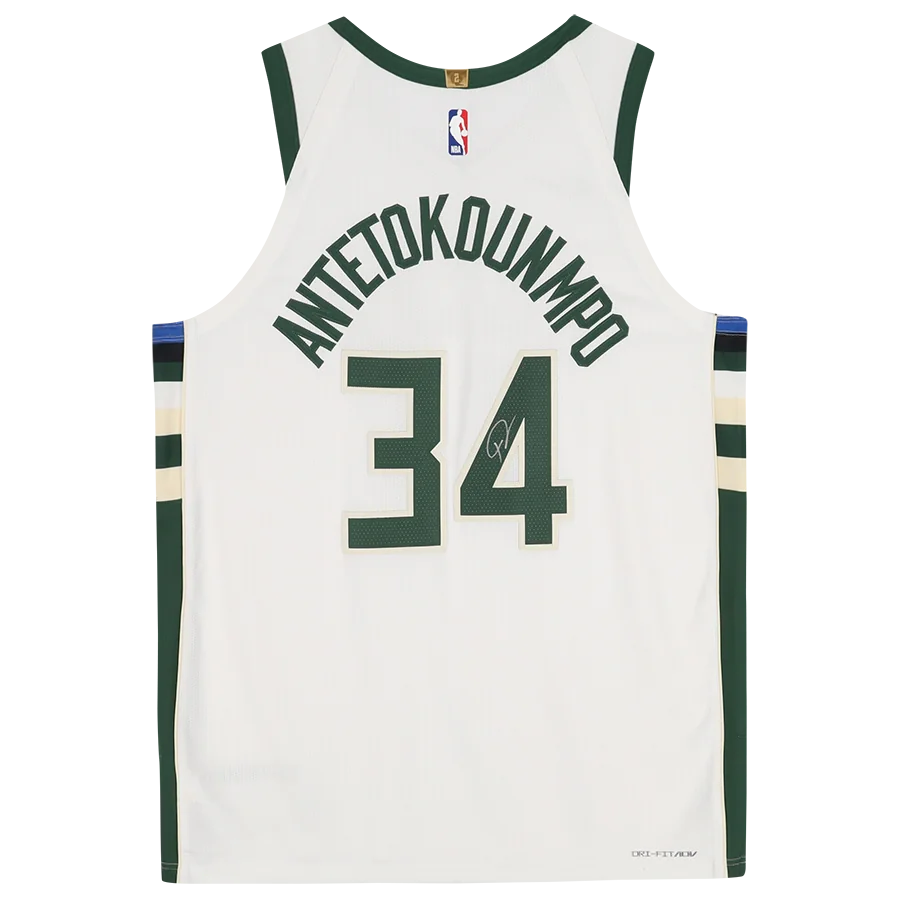 Giannis Antetokounmpo Signed Milwaukee Bucks White Jersey | Association Edition
