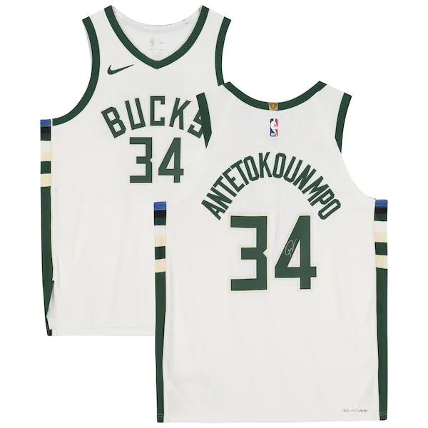 Giannis Antetokounmpo Signed Milwaukee Bucks White Jersey | Association Edition
