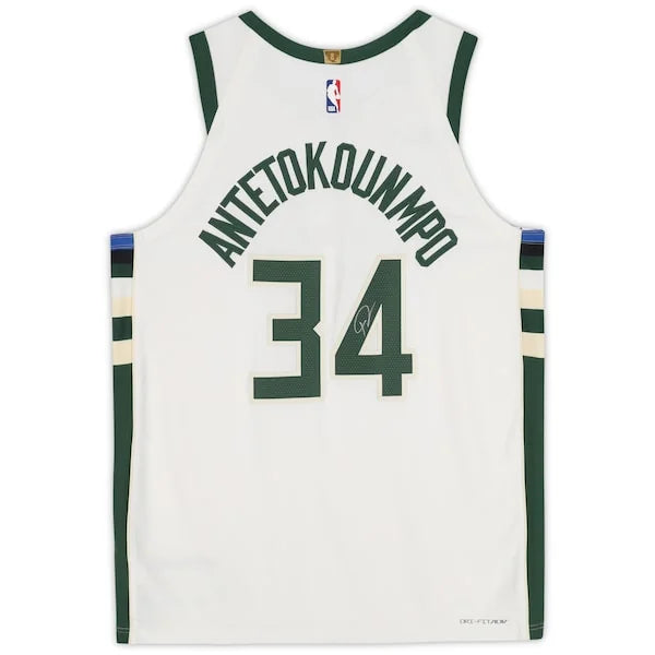 Giannis Antetokounmpo Signed Milwaukee Bucks White Jersey | Association Edition