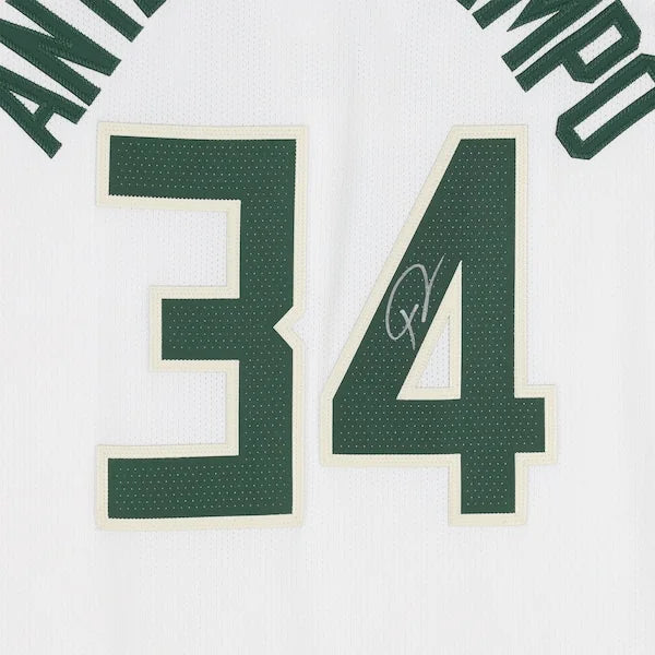 Giannis Antetokounmpo Signed Milwaukee Bucks White Jersey | Association Edition
