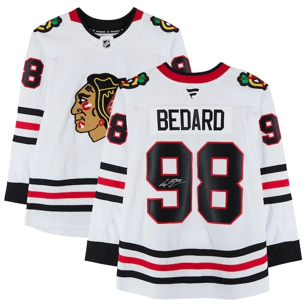 Connor Bedard Signed Chicago Blackhawks White Jersey | Authenticated