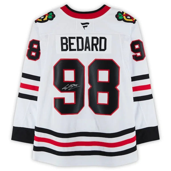 Connor Bedard Signed Chicago Blackhawks White Jersey | Authenticated