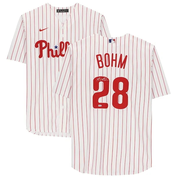 Alec Bohm Signed Philadelphia Phillies White Jersey | Authenticated