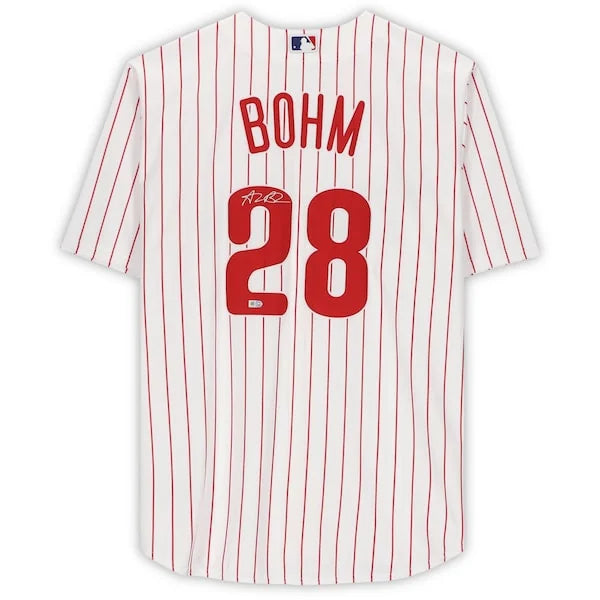 Alec Bohm Signed Philadelphia Phillies White Jersey | Authenticated