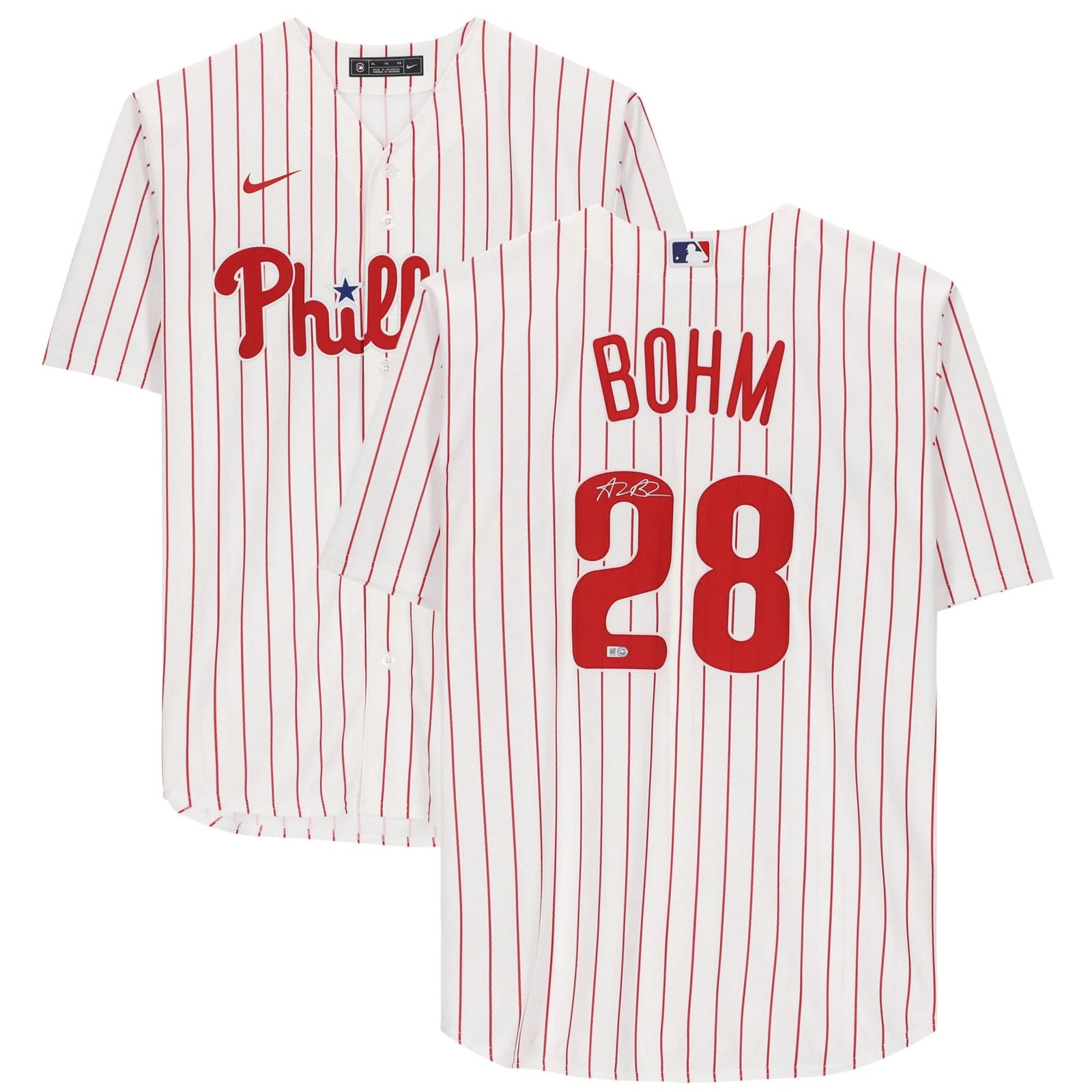 Alec Bohm Signed Philadelphia Phillies White Jersey | Authenticated
