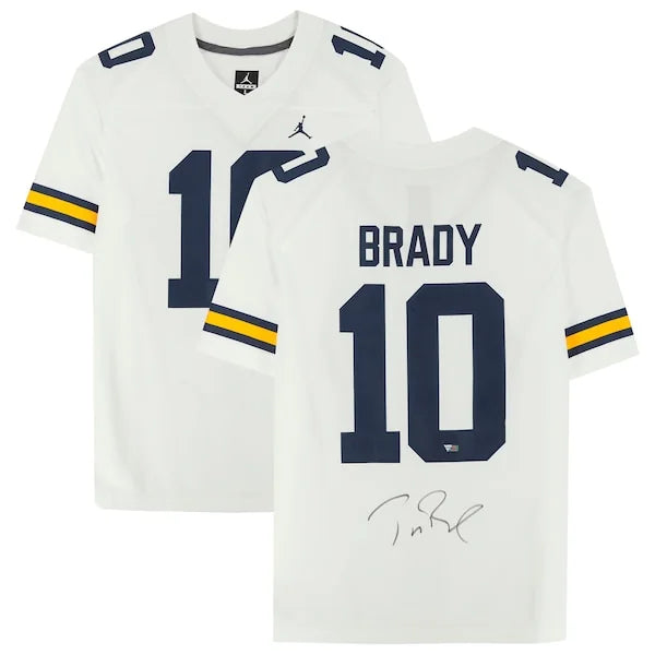 Tom Brady Signed Michigan Wolverines Nike Jersey | White