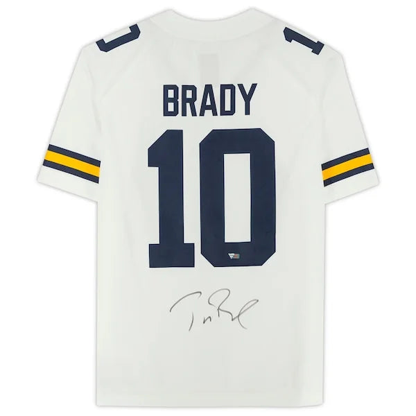 Tom Brady Signed Michigan Wolverines Nike Jersey | White