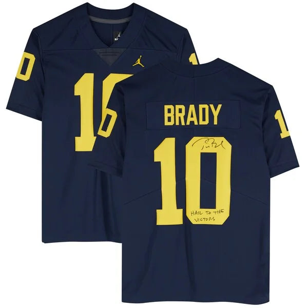 Tom Brady Signed Michigan Wolverines Jersey | Hail to the Victors Inscription