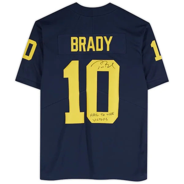 Tom Brady Signed Michigan Wolverines Jersey | Hail to the Victors Inscription