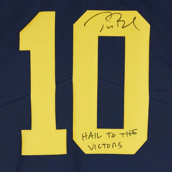 Tom Brady Signed Michigan Wolverines Jersey | Hail to the Victors Inscription