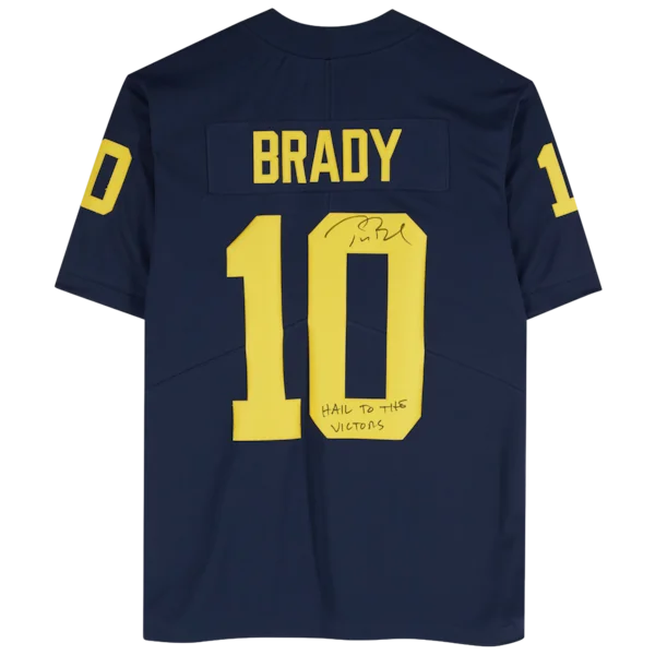 Tom Brady Signed Michigan Wolverines Jersey | Hail to the Victors Inscription
