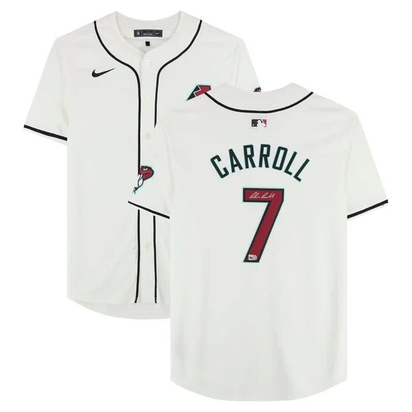 Corbin Carroll Signed Arizona Diamondbacks White Nike Jersey | MLB | WJRSYCA0233