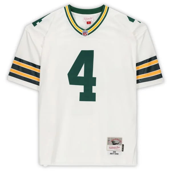 Brett Favre Signed Green Bay Packers Jersey | White Mitchell & Ness Replica | WJRSYFA0047