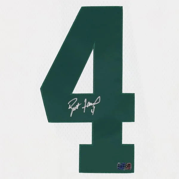 Brett Favre Signed Green Bay Packers Jersey | White Mitchell & Ness Replica | WJRSYFA0047