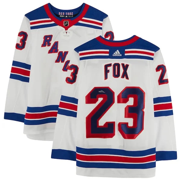 Adam Fox Signed New York Rangers Adidas Jersey | White