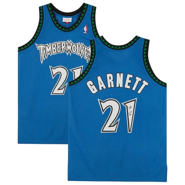 Kevin Garnett Signed Minnesota Timberwolves Jersey | Green Mitchell & Ness