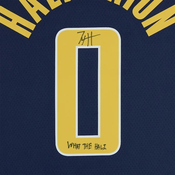 Tyrese Haliburton Signed Indiana Pacers Navy Jersey | What the Hali Inscription