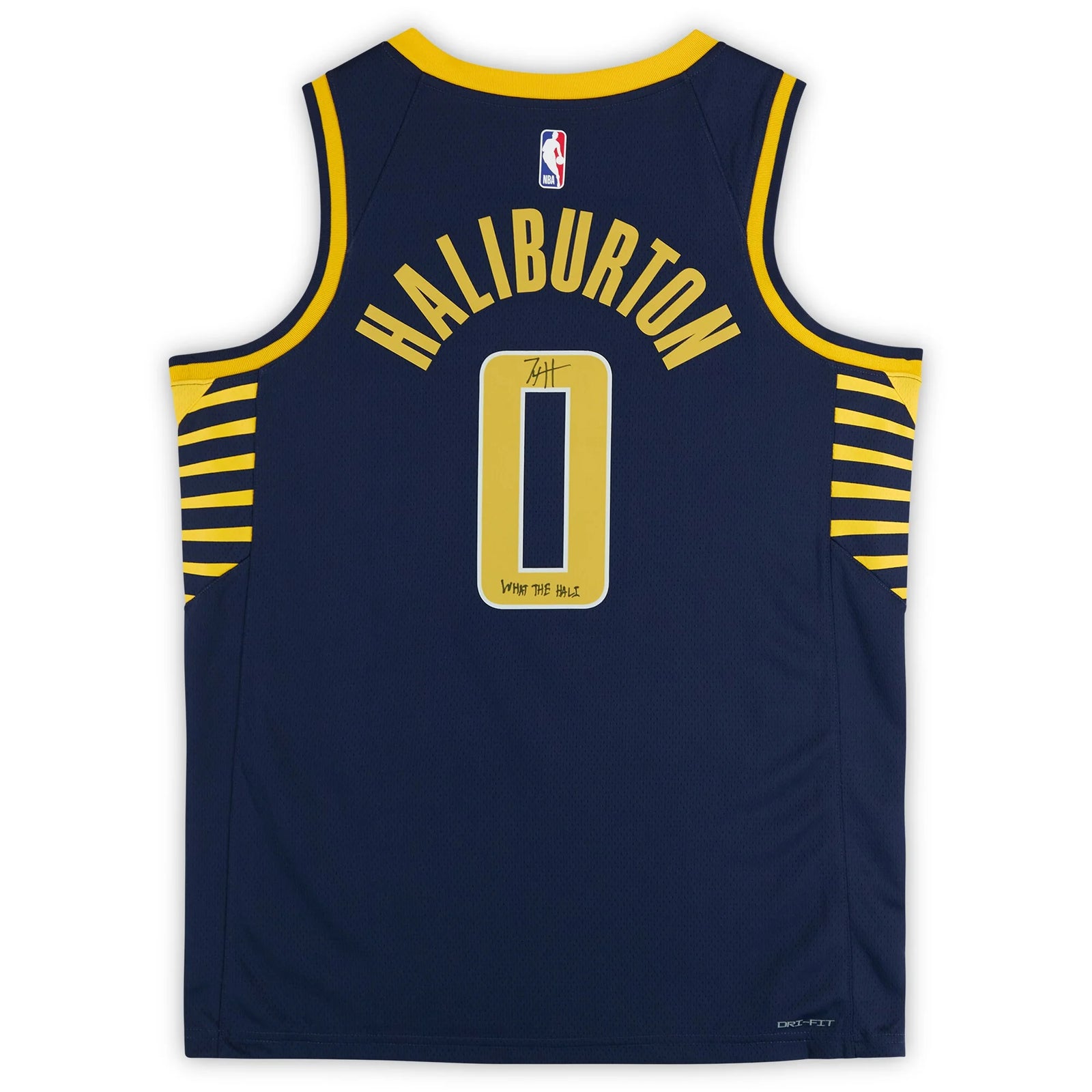 Tyrese Haliburton Signed Indiana Pacers Navy Jersey | What the Hali Inscription