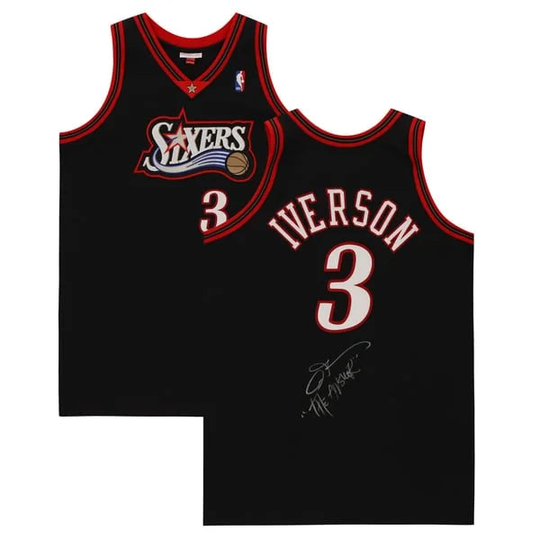 1997 Allen Iverson Signed Philadelphia 76ers Jersey | The Answer Inscription